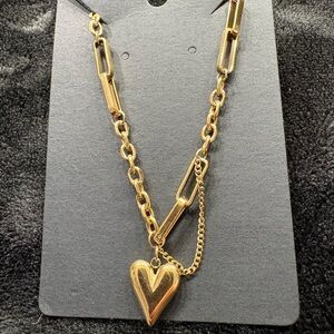Stainless Steel 18k plated Gold Heart Pendant Necklace